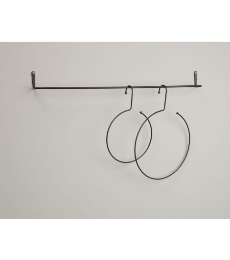 Towel rail set ILSBO with 2 rings black