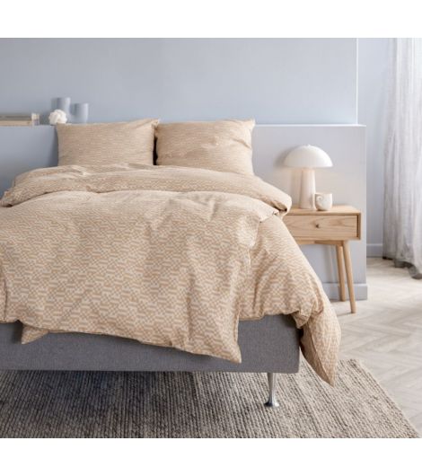 طقم غطاء لحاف TESSA + شرشف - مقاس 140 × 200، بيج داكن