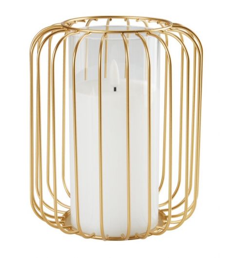 حامل KRESTER بقطر 15 سم وارتفاع 18 سم - ذهبي بإضاءة LED