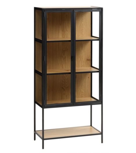 خزانة عرض TRAPPEDAL - مظهر البلوط الطبيعي/أسود