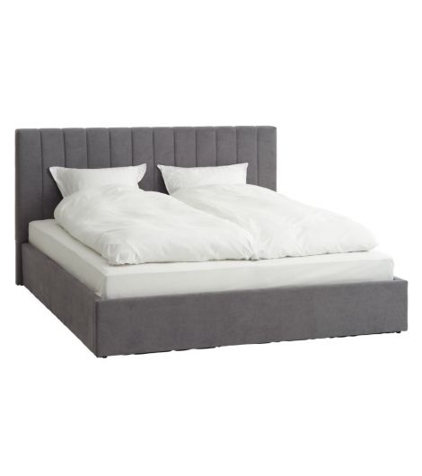 Bed frame AGERFELD 180x200 dark grey fabric