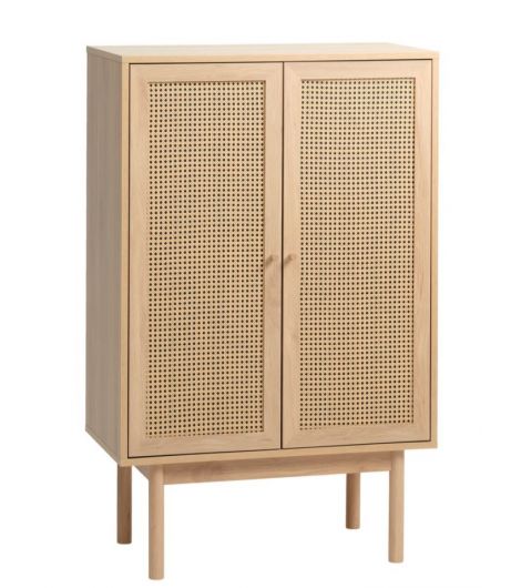 خزانة HALMSTAD ببابين - نمط خيزران من البلاستيك/لون خشب البلوط