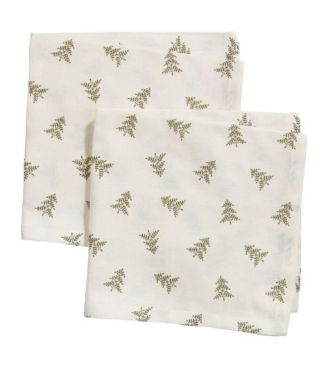 منديل قماشي MYLING - مقاس 40×40، أبيض، عبوة من قطعتين