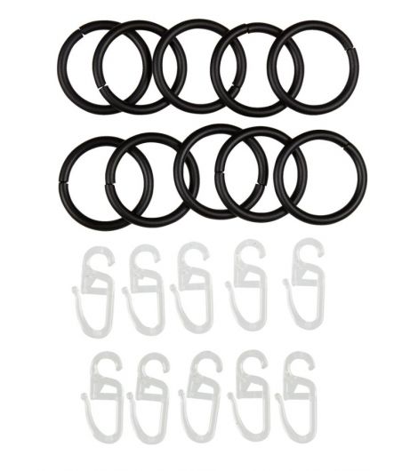 خاتم ستارة مع خطاف - عبوة 10 قطع- أسود