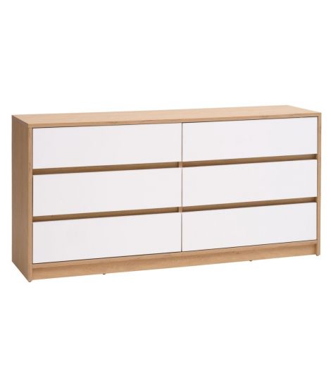 3+3 خزانة أدراج BILLUND - أبيض/بلوط