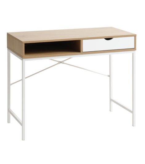 مكتب TRAPPEDAL بدرج واحد - مقاس 48×95 سم، بلوط/أبيض
