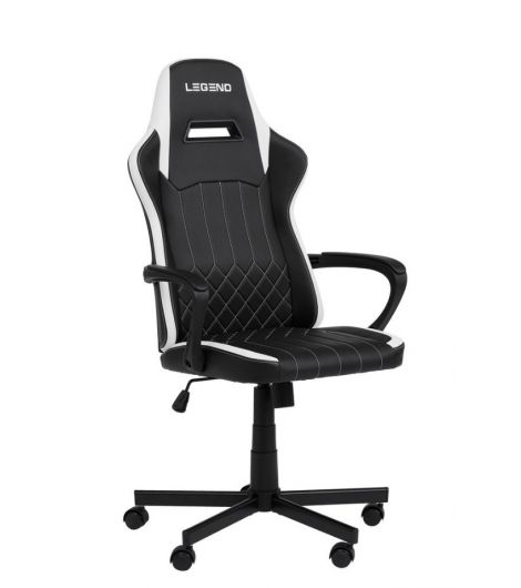 Gaming chair LERBJERG black/white faux leather