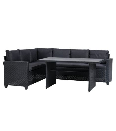 طقم جلوس AGERMOSE لعدد 6 أفراد، أسود