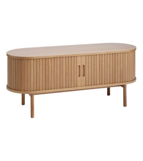 طاولة تليفزيون منخفضة LYNGVIG ببابين، جرارين بلوط طبيعي