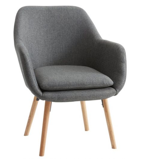 كرسي UDSBJERG - نسيج رمادي/بلوط