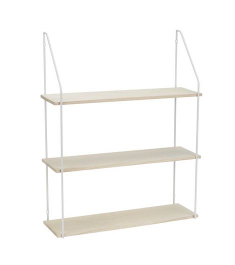 Wall shelf HEJLSMINDE 3 shelves white/natural