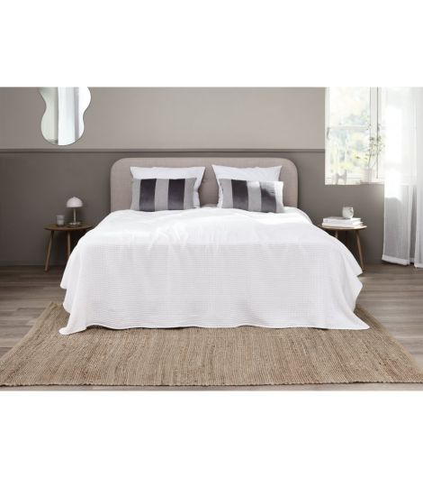 Bed throw FORSYTIA 160x220 white