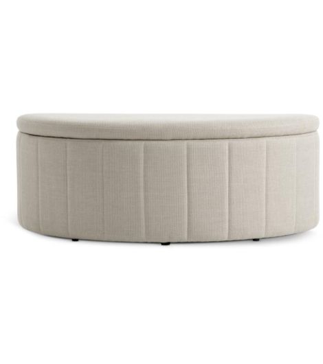 مقعد طويل KAPPEL بمساحة تخزين - نسيج أصفر رملي فاتح