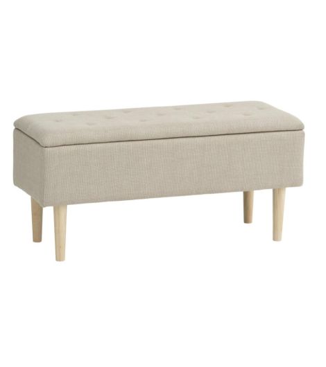 مقعد طويل BADSTED بمساحة تخزين - نسيج بيج/لون البلوط