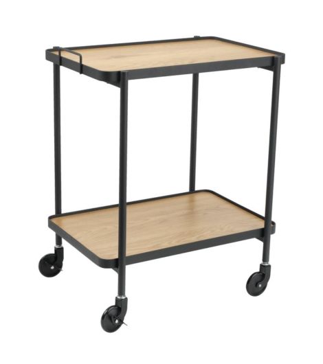 طاولة بعجلات GANGSTED برفين - لون البلوط/أسود