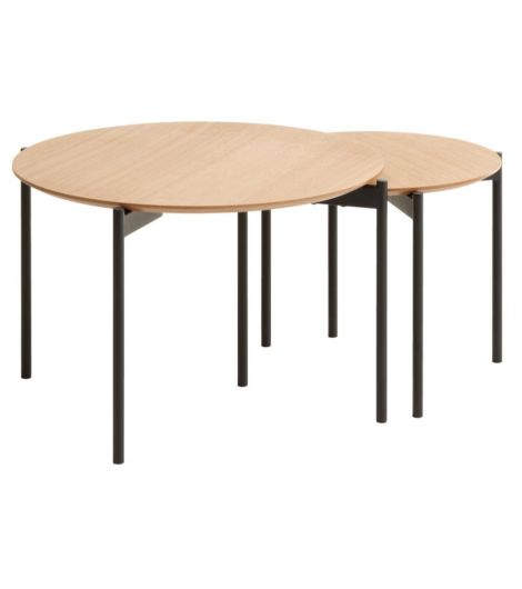 Nest of tables BRABRAND Ø70/50 natural/black 2 pcs