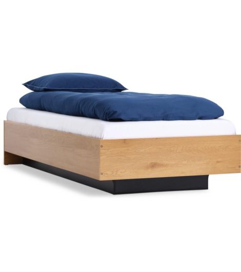 Bed frame ELLINGE 90x200 w/storage oak colour