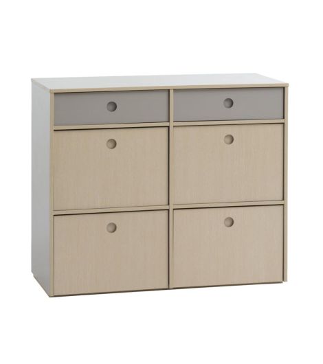 صندوق أدراج ANNISSE بتنسيق 3 + 3، رمادي/بيج