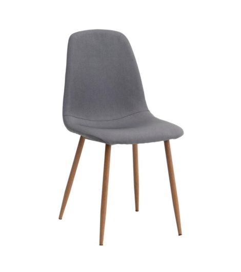 Dining chair JONSTRUP grey fabric/oak color