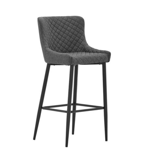 كرسي مرتفع PEBRINGE بمسند ظهر - نسيج رمادي/أسود