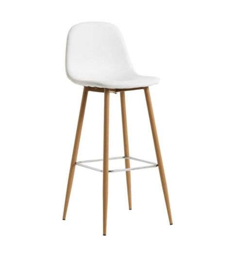 كرسي مرتفع JONSTRUP - جلد اصطناعي أبيض/لون البلوط