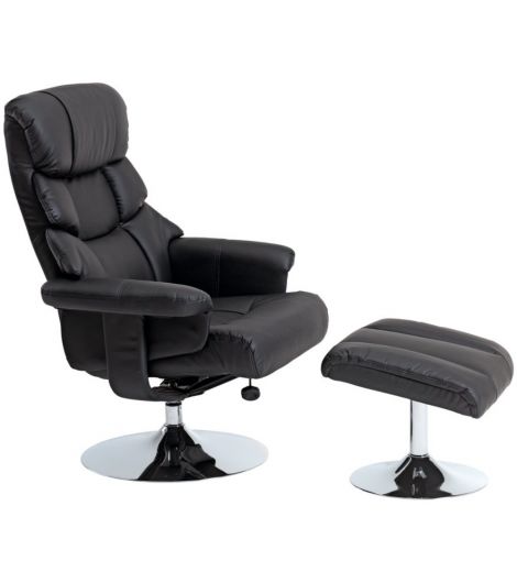 كرسي بذراعين مع مسند أقدام