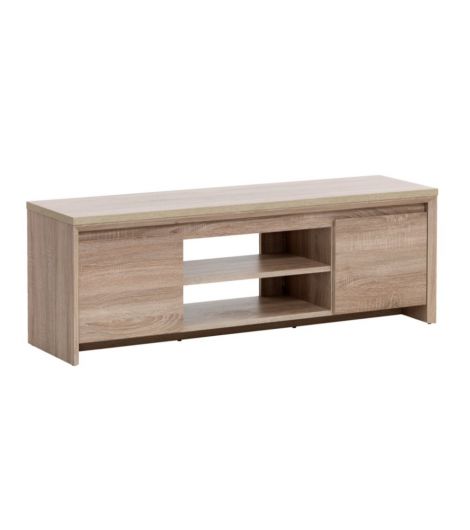 طاولة تلفزيون مع بابين و رف واحد من الخشب