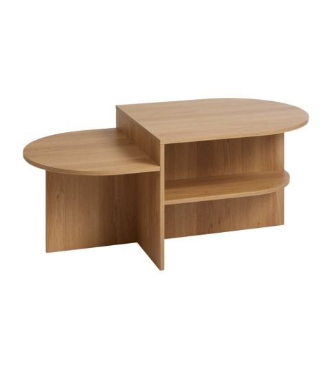 طاولة قهوة LISBJERG 60x107 برف - بيج/مظهر بلوط