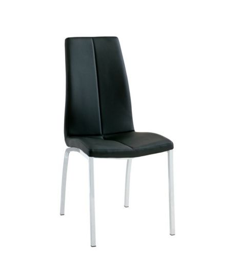 Dining chair HAVNDAL black faux leather/chrome