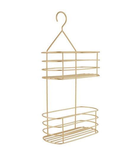 Shelf ALSTER w/2 shelves brass