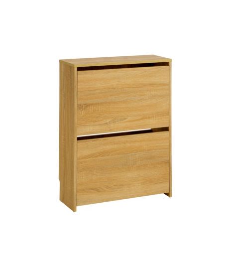 خزانة أحذية BAKHUSE بمقصورتين مظهر البلوط