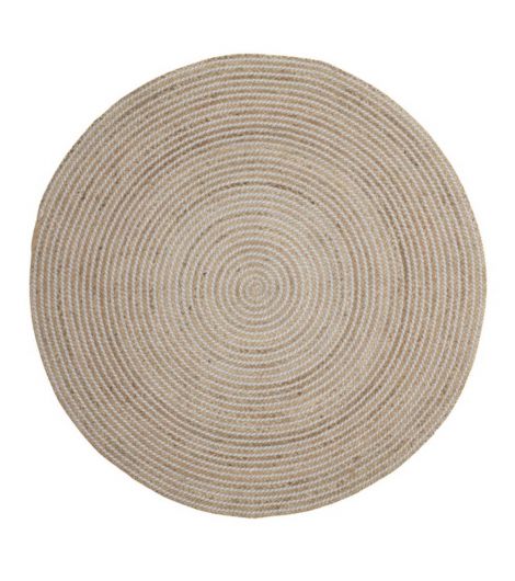 سجادة SANDELTRE - قطر 120 سم، بيج/رمادي