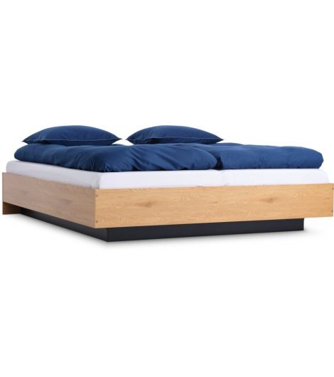 Bed frame ELLINGE 180x200 w/storage oak colour