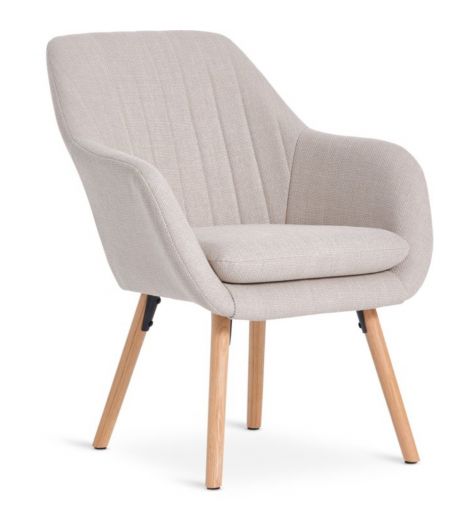 كرسي UDSBJERG بمسند ذراع - نسيج بيج/بلوط