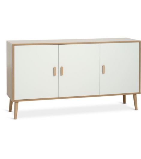 خزانة بوفيه GAMTOFTE بـ3 أبواب - بلوط/أبيض