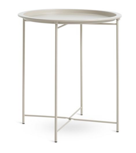 طاولة جانبية RANDERUP - قطر 47 سم، أصفر رملي