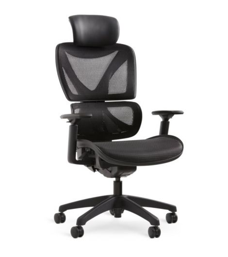 كرسي مكتب VARPELEV نسيج شبكي أسود/أسود