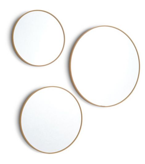 مرآة SANDAGER - عبوة من 3 قطع، لون البلوط