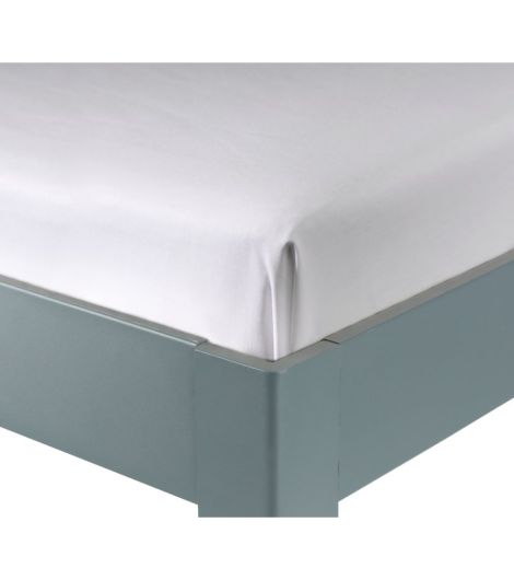 شرشف مسطح SANDRA من الساتين - مقاس 240×260، أبيض