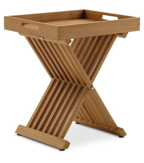 طاولة GASSUM بتصميم صينية - عرض 40× طول 32× ارتفاع 46، خشب التيك