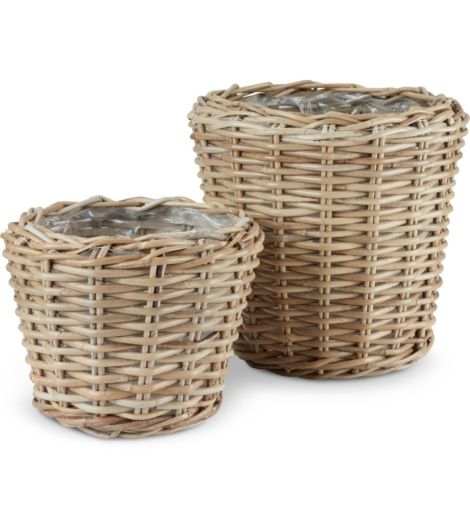 سلة نبات RINGTROST - قطر 37 و 32 سم، خيزران كوبو بيج، طقم من قطعتين