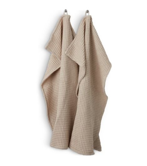 منشفة شاي TISTEL - مقاس 50×70، بيج داكن، عبوة من قطعتين