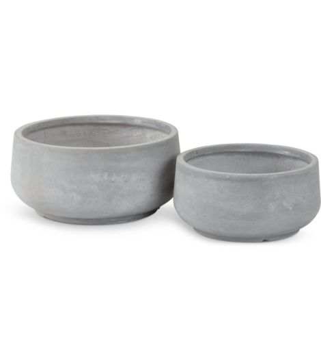 حوض نبات TERASSE للحدائق - قطر 44 سم/36 سم، رمادي، طقم من قطعتين