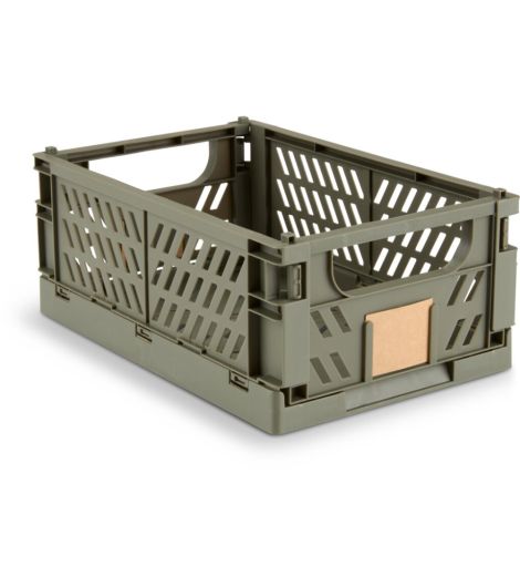 سلة MILAS - عرض 16×طول 25×ارتفاع 10 سم، قابلة للطي، أخضر داكن