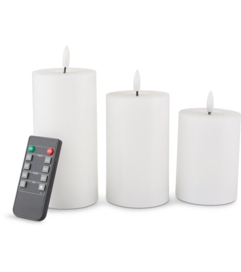 شمعة كبيرة LED EIDE مع ريموت، طقم من 3 قطع