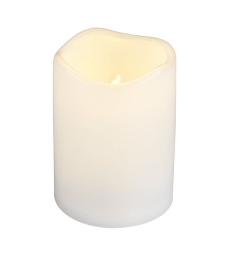 شمعة كبيرة LED SOREN - قطر 8×ارتفاع 13 سم، أبيض