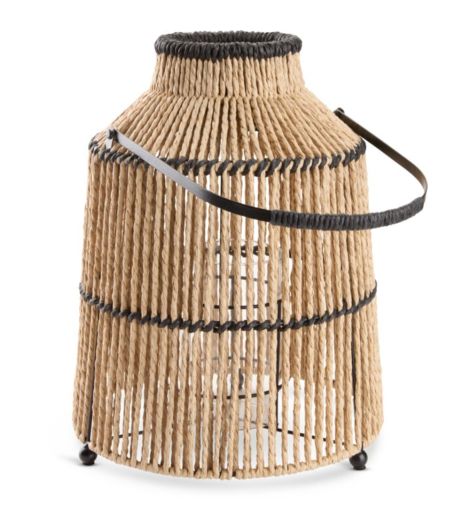 فانوس MAALTHE - مقاس 27×ارتفاع 35 سم، طبيعي/أسود