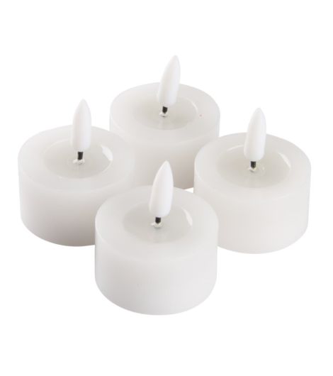 شمعة LED صغيرة INGEMAN بخاصية مؤقت - قطر 4×ارتفاع 4 سم، أبيض، طقم من 4 قطع