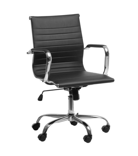 كرسي مكتب HUMLEDAL - أسود/فضي كروم
