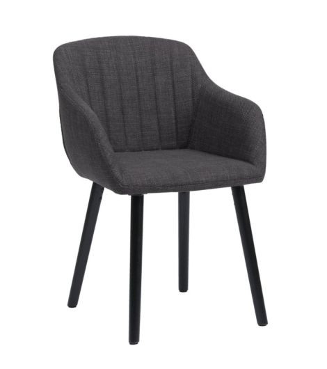 كرسي طعام ADSLEV - نسيج رمادي قاتم/ أسود